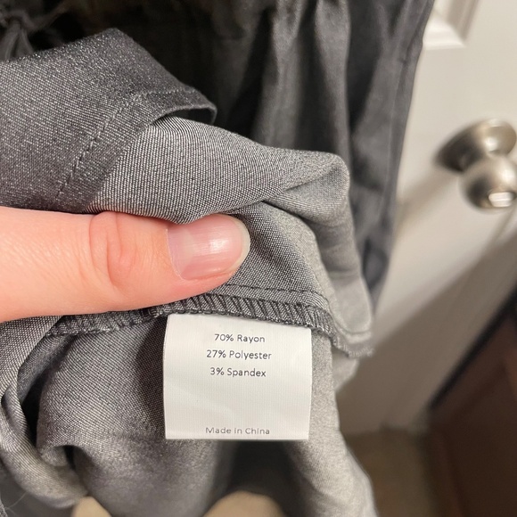 Agnes Orinda Women's Plus Size Tie Waist Short Sleeve Gray Chambray Dress, 1X - Picture 3 of 5